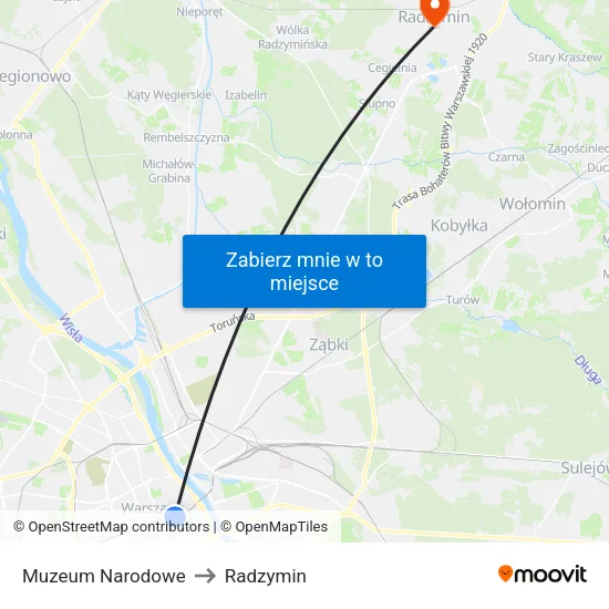 Muzeum Narodowe to Radzymin map