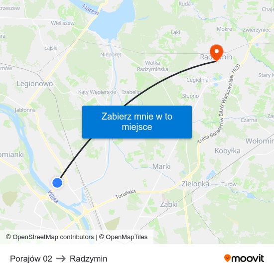 Porajów 02 to Radzymin map