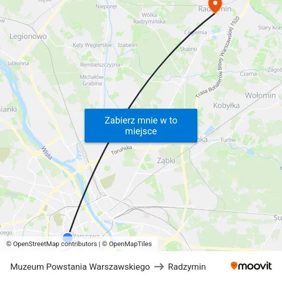 Muzeum Powstania Warszawskiego to Radzymin map