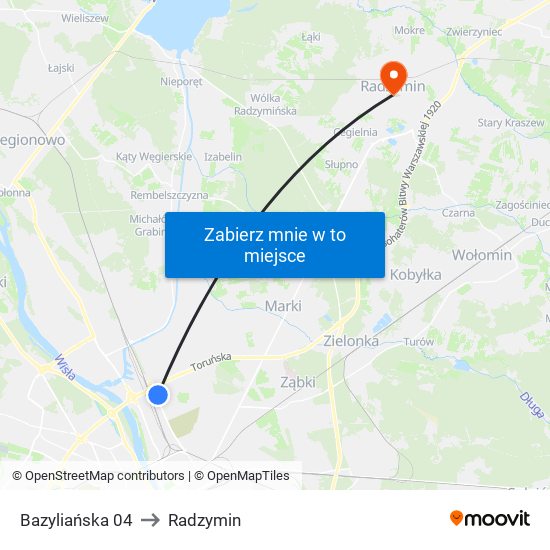 Bazyliańska 04 to Radzymin map