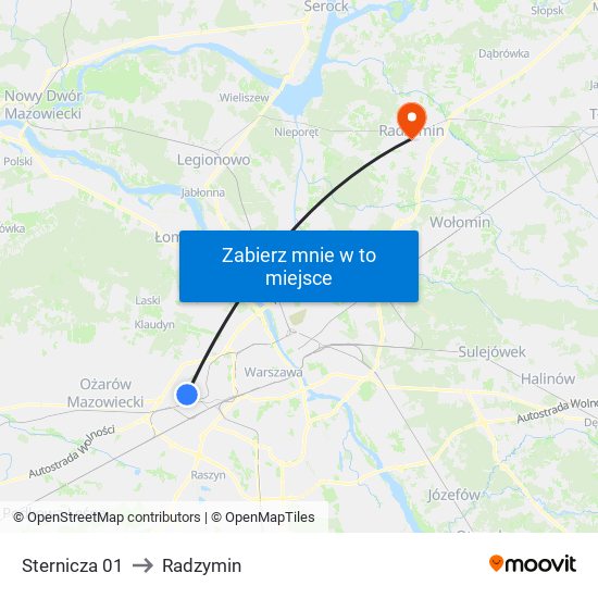 Sternicza 01 to Radzymin map