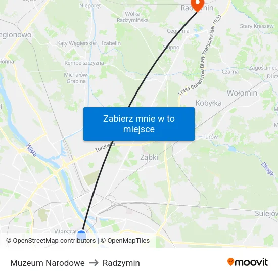 Muzeum Narodowe to Radzymin map