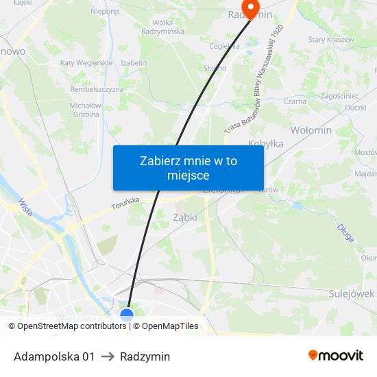 Adampolska 01 to Radzymin map