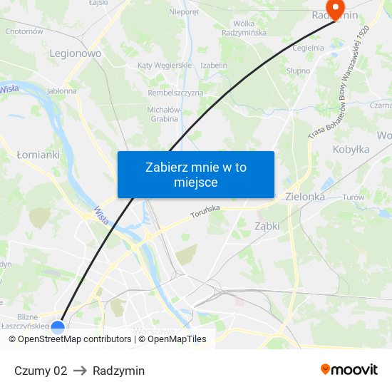 Czumy 02 to Radzymin map