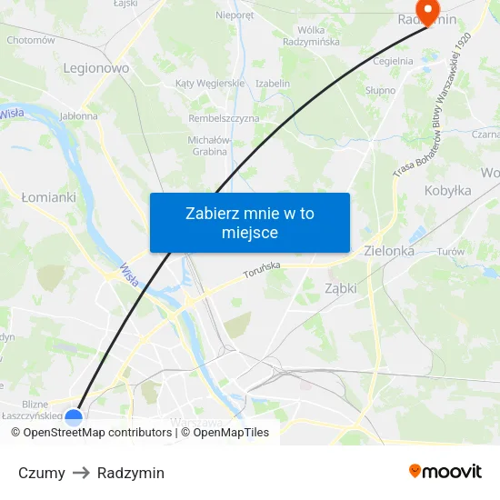 Czumy to Radzymin map