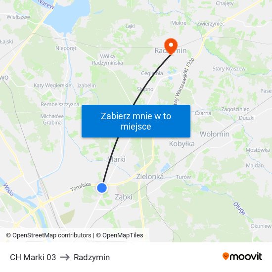 CH Marki 03 to Radzymin map