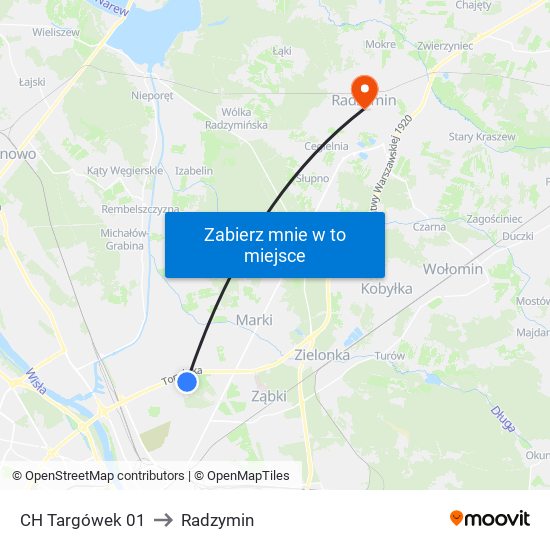 CH Targówek 01 to Radzymin map