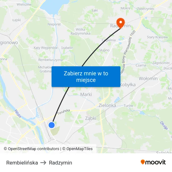 Rembielińska to Radzymin map