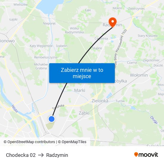 Chodecka 02 to Radzymin map