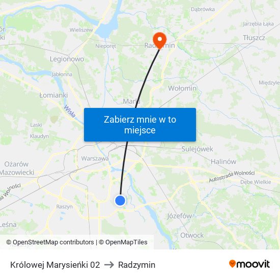 Królowej Marysieńki 02 to Radzymin map