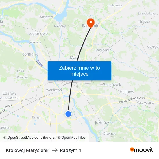 Królowej Marysieńki to Radzymin map