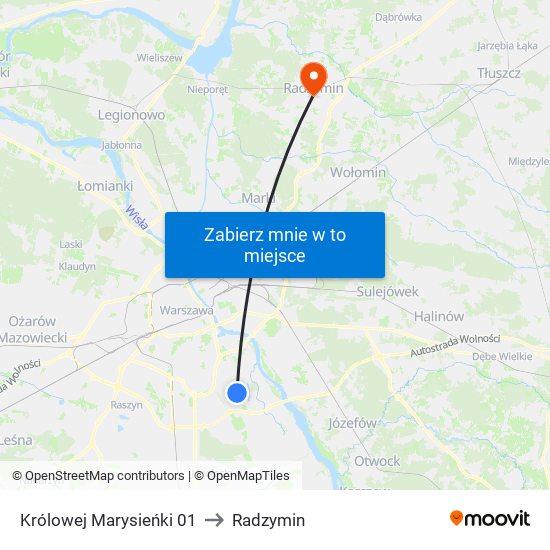 Królowej Marysieńki 01 to Radzymin map