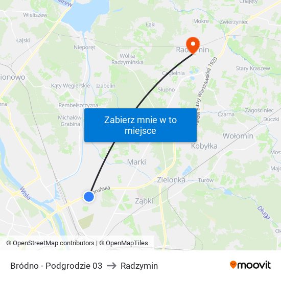 Bródno - Podgrodzie 03 to Radzymin map