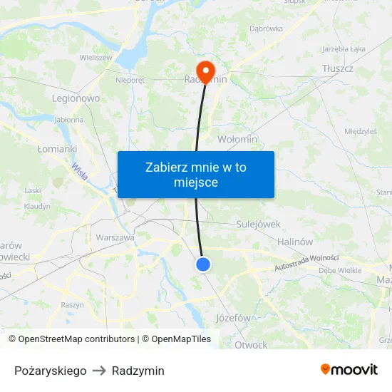 Pożaryskiego to Radzymin map