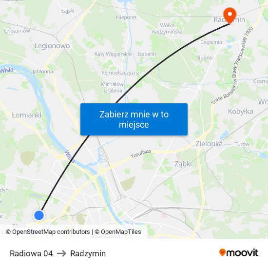 Radiowa 04 to Radzymin map