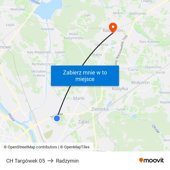 CH Targówek 05 to Radzymin map