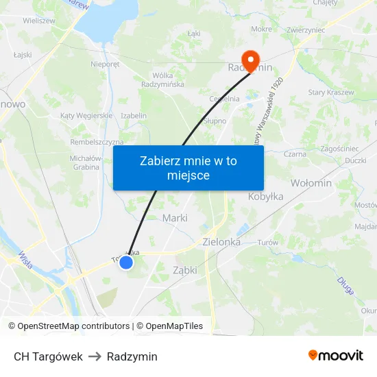 CH Targówek to Radzymin map