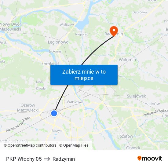 PKP Włochy 05 to Radzymin map