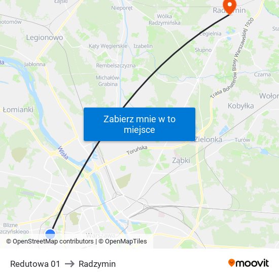 Redutowa 01 to Radzymin map