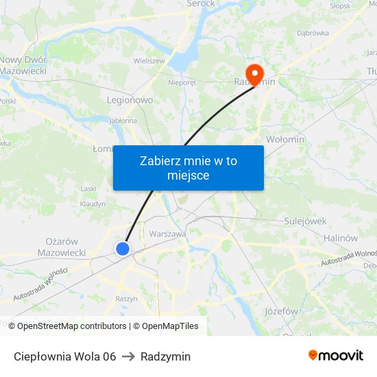 Ciepłownia Wola 06 to Radzymin map