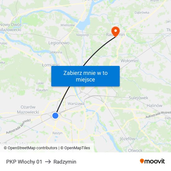 PKP Włochy 01 to Radzymin map