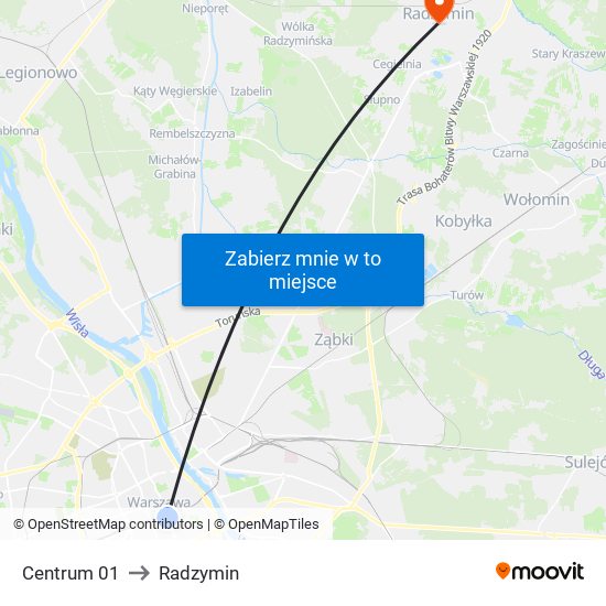 Centrum 01 to Radzymin map