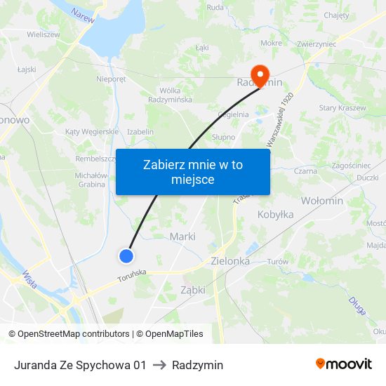 Juranda Ze Spychowa 01 to Radzymin map