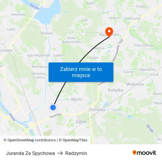 Juranda Ze Spychowa to Radzymin map