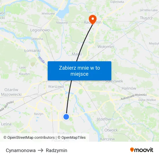 Cynamonowa to Radzymin map