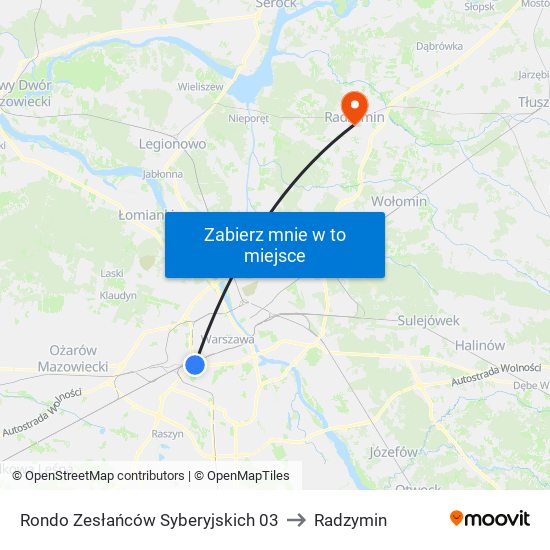 Rondo Zesłańców Syberyjskich 03 to Radzymin map