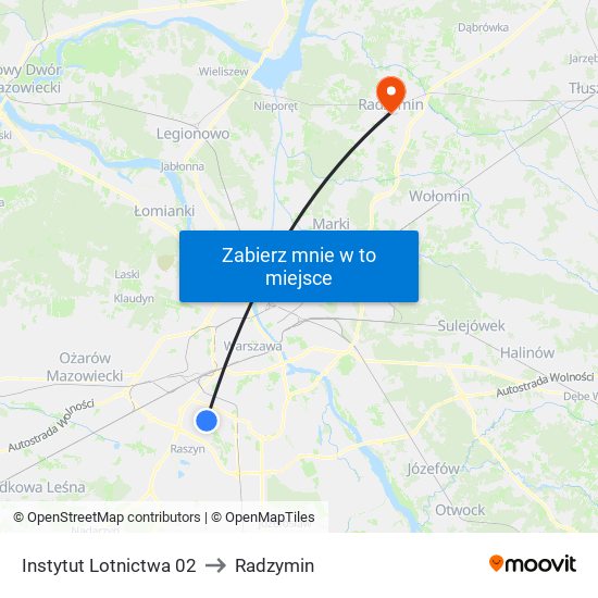 Instytut Lotnictwa 02 to Radzymin map