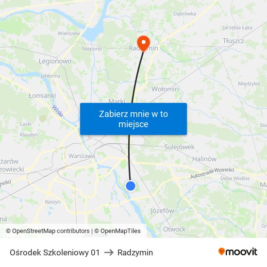 Ośrodek Szkoleniowy 01 to Radzymin map