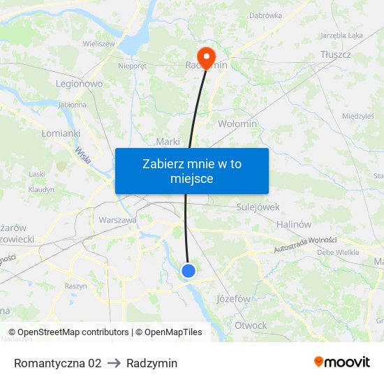 Romantyczna 02 to Radzymin map