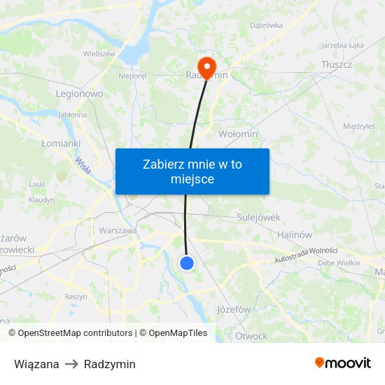 Wiązana to Radzymin map