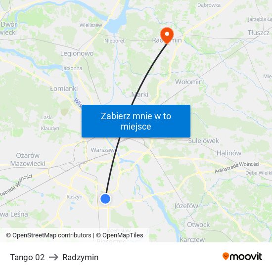 Tango 02 to Radzymin map