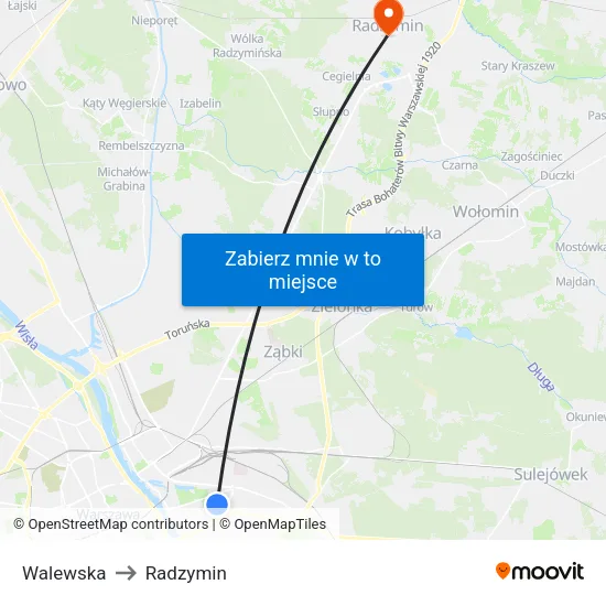 Walewska to Radzymin map