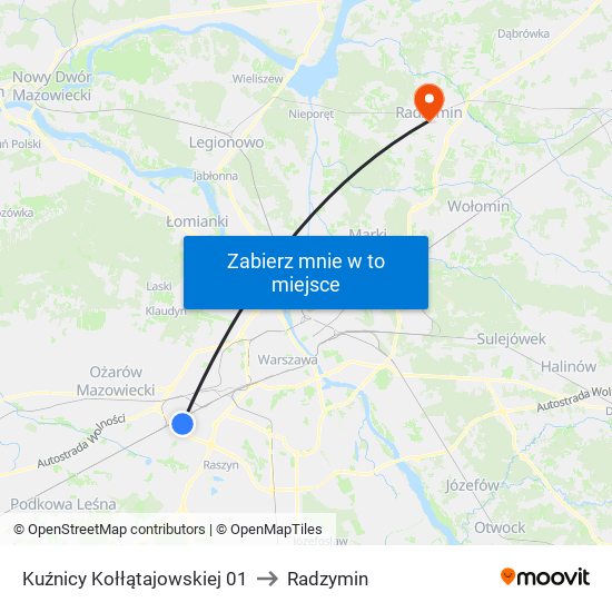 Kuźnicy Kołłątajowskiej 01 to Radzymin map