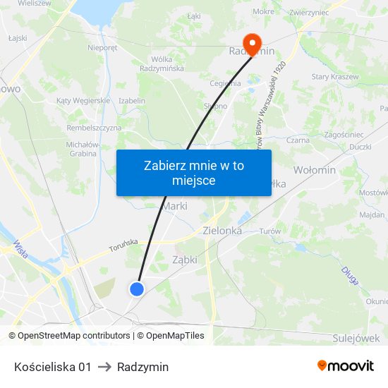 Kościeliska 01 to Radzymin map