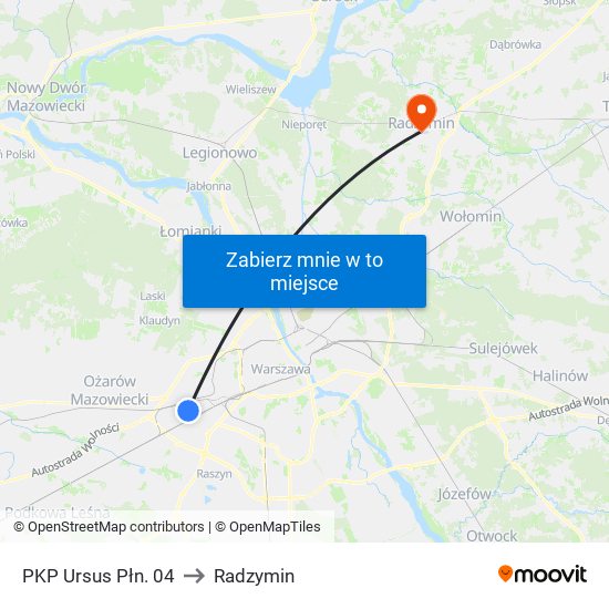 PKP Ursus Płn. 04 to Radzymin map