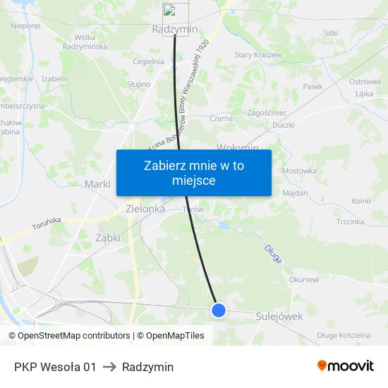 PKP Wesoła 01 to Radzymin map