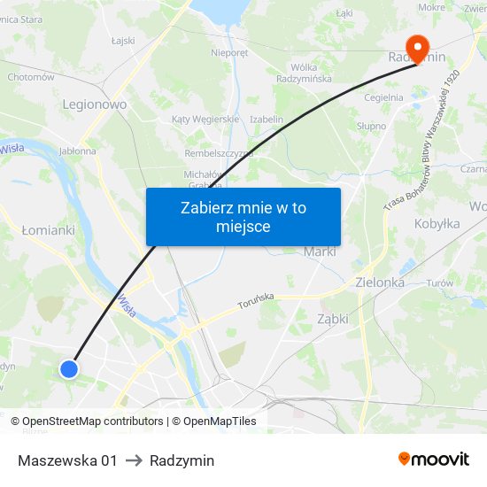 Maszewska 01 to Radzymin map