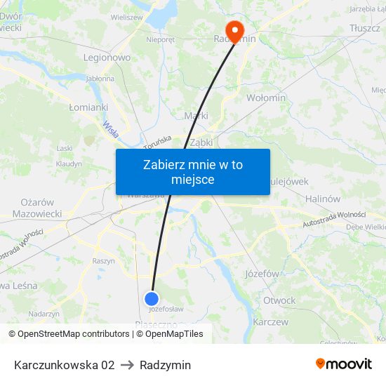 Karczunkowska 02 to Radzymin map