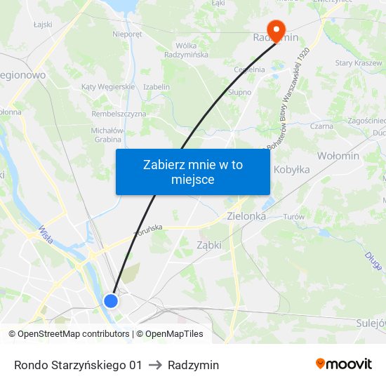 Rondo Starzyńskiego 01 to Radzymin map