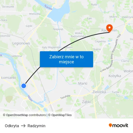 Odkryta to Radzymin map