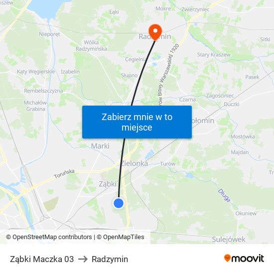 Ząbki Maczka 03 to Radzymin map