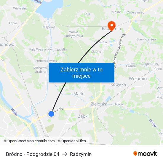 Bródno - Podgrodzie 04 to Radzymin map