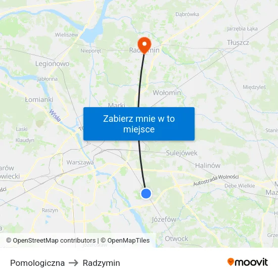 Pomologiczna to Radzymin map