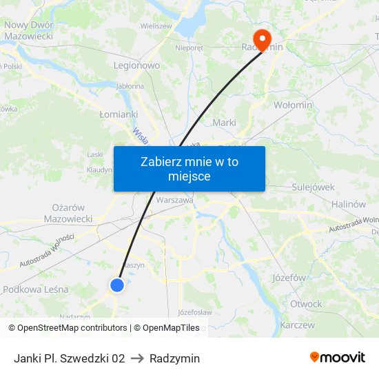 Janki Pl. Szwedzki 02 to Radzymin map