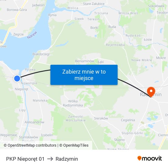 PKP Nieporęt 01 to Radzymin map