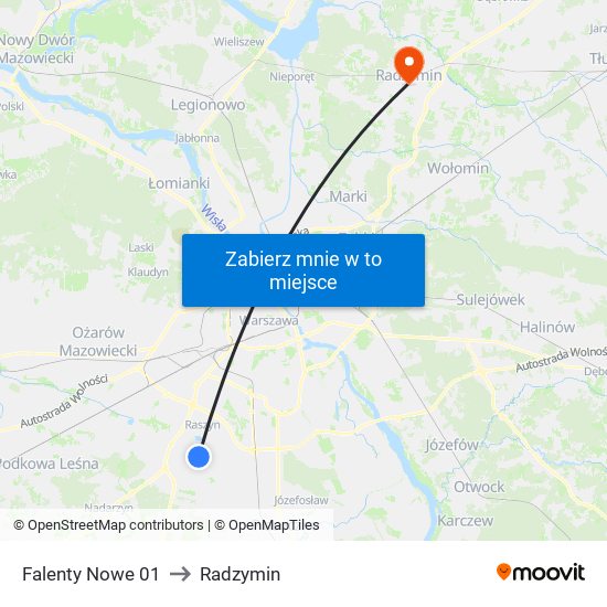 Falenty Nowe 01 to Radzymin map